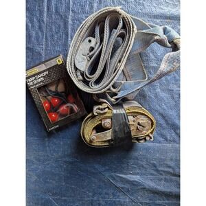 2 used ratchet straps & Tarp tie down canopy ties with ball great for Haul &Move
